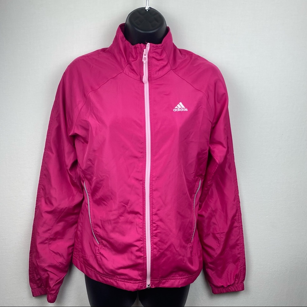 Adidas pink windbreaker jacket